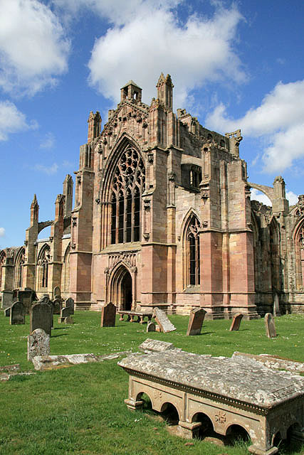 Melrose Abbey, ruins of, Scotland