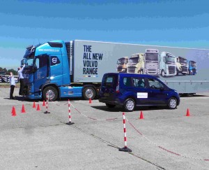 Volvo truck in AEB testing