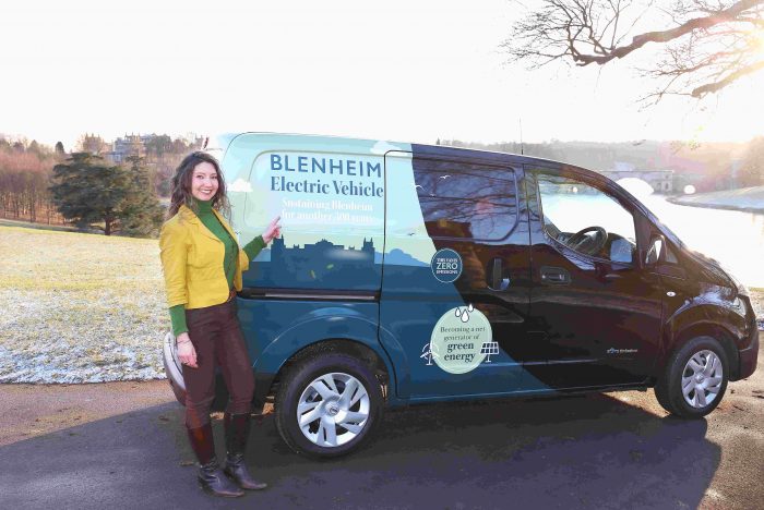 Electric van at Blenheim Palace, UK. 