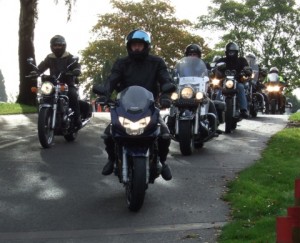 Riders in convoy
